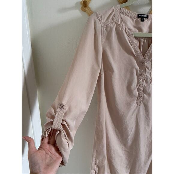 Express Dress Women's XS Pale Blush Pink Long Sleeve Convertible Mini - Picture 6 of 8